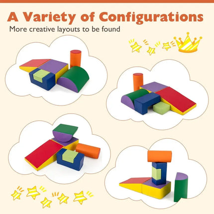 6 Pieces Foam Climbing Blocks Indoor Climb and Crawl Activity Playset with Rectangles - Purple - Oasis Home Essentials
