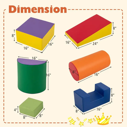 6 Pieces Foam Climbing Blocks Indoor Climb and Crawl Activity Playset with Rectangles - Purple - Oasis Home Essentials