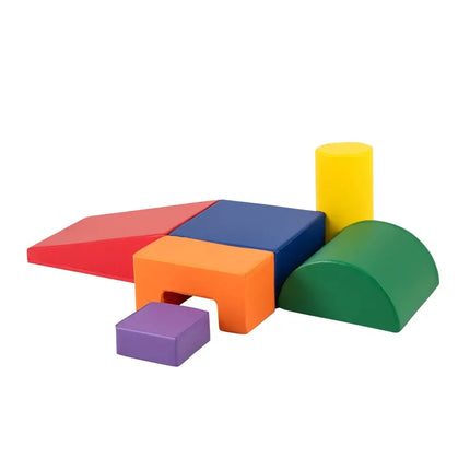 6 Pieces Foam Climbing Blocks Indoor Climb and Crawl Activity Playset with Rectangles - Orange - Oasis Home Essentials