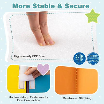6 Pieces Foam Climbing Blocks Soft Play Climbing for Toddlers with Tunnel - Multicolor - Oasis Home Essentials