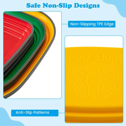 6 Pieces Kids Stepping Stone Square Balance Blocks Indoor Outdoor-Multicolor - Multicolor - Toy Sports