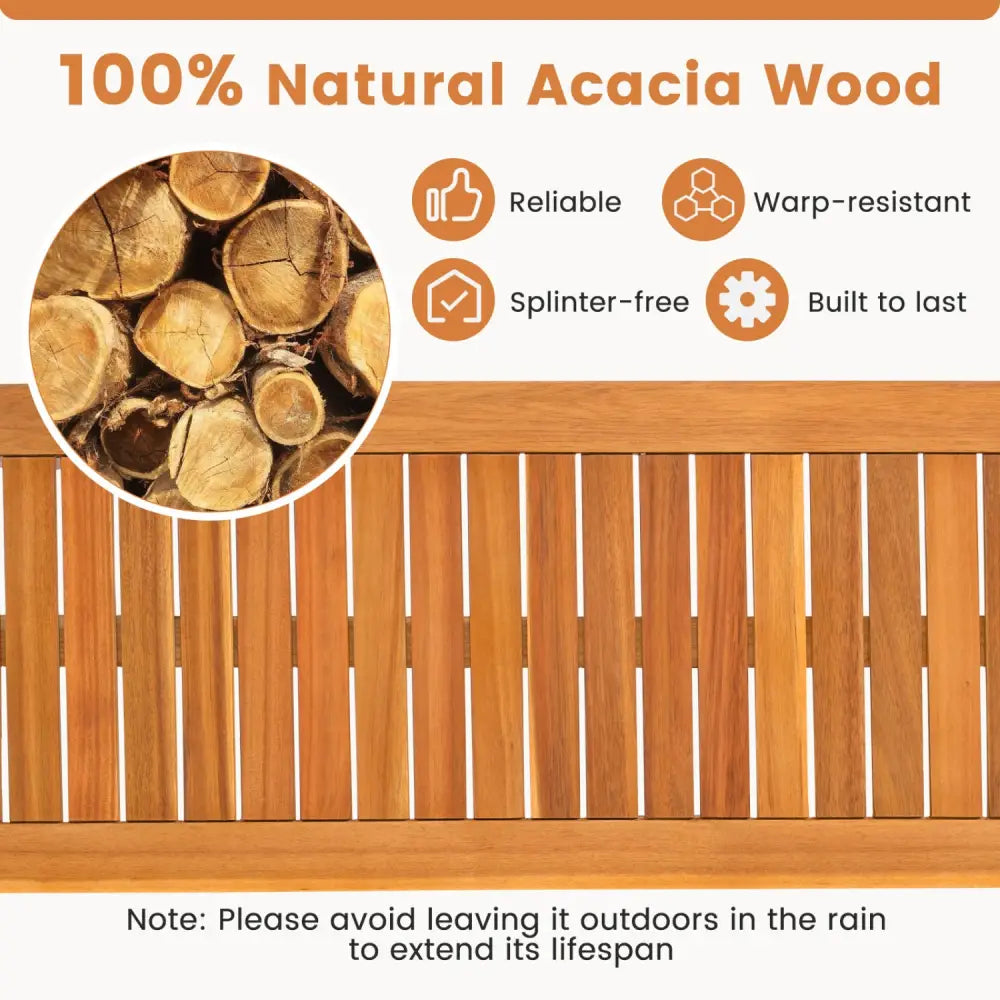 6 Pieces Outdoor Acacia Wood Dining Set with Umbrella Hole - Natural - Patio Dining Sets