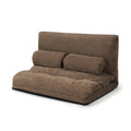 6-Position Adjustable Sleeper Lounge Couch with 2 Pillows-Brown - Brown - Floor Chairs