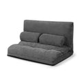 6-Position Adjustable Sleeper Lounge Couch with 2 Pillows-Gray - Gray - Floor Chairs