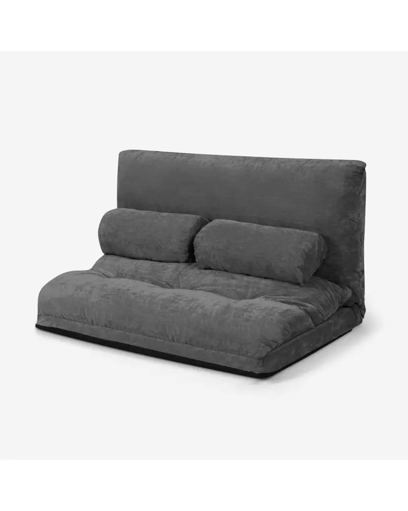 6-Position Adjustable Sleeper Lounge Couch with 2 Pillows-Gray - Gray - Floor Chairs