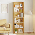 6-Tier Bookcase with 6 Open Shelves and Anti-Toppling Kits-Wood - Wood - Bookcases