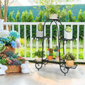 6-Tier Plant Stand with Adjustable Foot Pads-Black - Black - Plant Stands