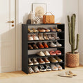 6-tier Shoe Rack with Anti-tipping Device for Entryway-Black - Black - Shoe Racks & Storage Benches