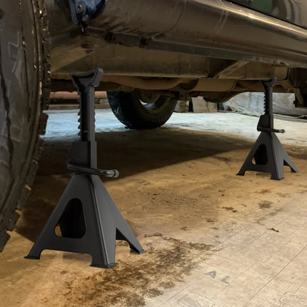 6 Ton 13000 lbs Capacity Metal Car Lifting Stands with 14-23 Inch Adjustable Height - Black - Garages