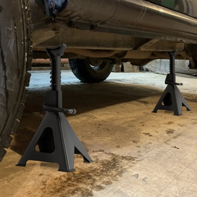 6 Ton 13000 lbs Capacity Metal Car Lifting Stands with 14-23 Inch Adjustable Height - Black - Garages