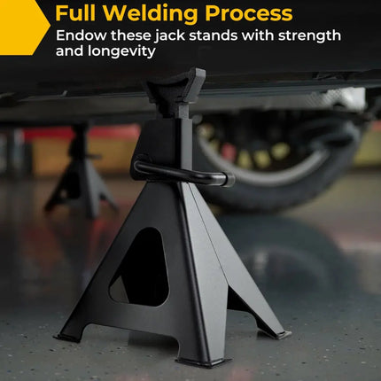 6 Ton 13000 lbs Capacity Metal Car Lifting Stands with 14-23 Inch Adjustable Height - Black - Garages