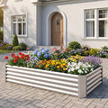 6 x 3 x 1 FT Galvanized Raised Garden Bed with Open-Ended Base-Silver - Silver - Raised Garden Beds