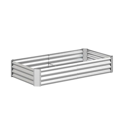 6 x 3 x 1 FT Galvanized Raised Garden Bed with Open-Ended Base-Silver - Silver - Raised Garden Beds