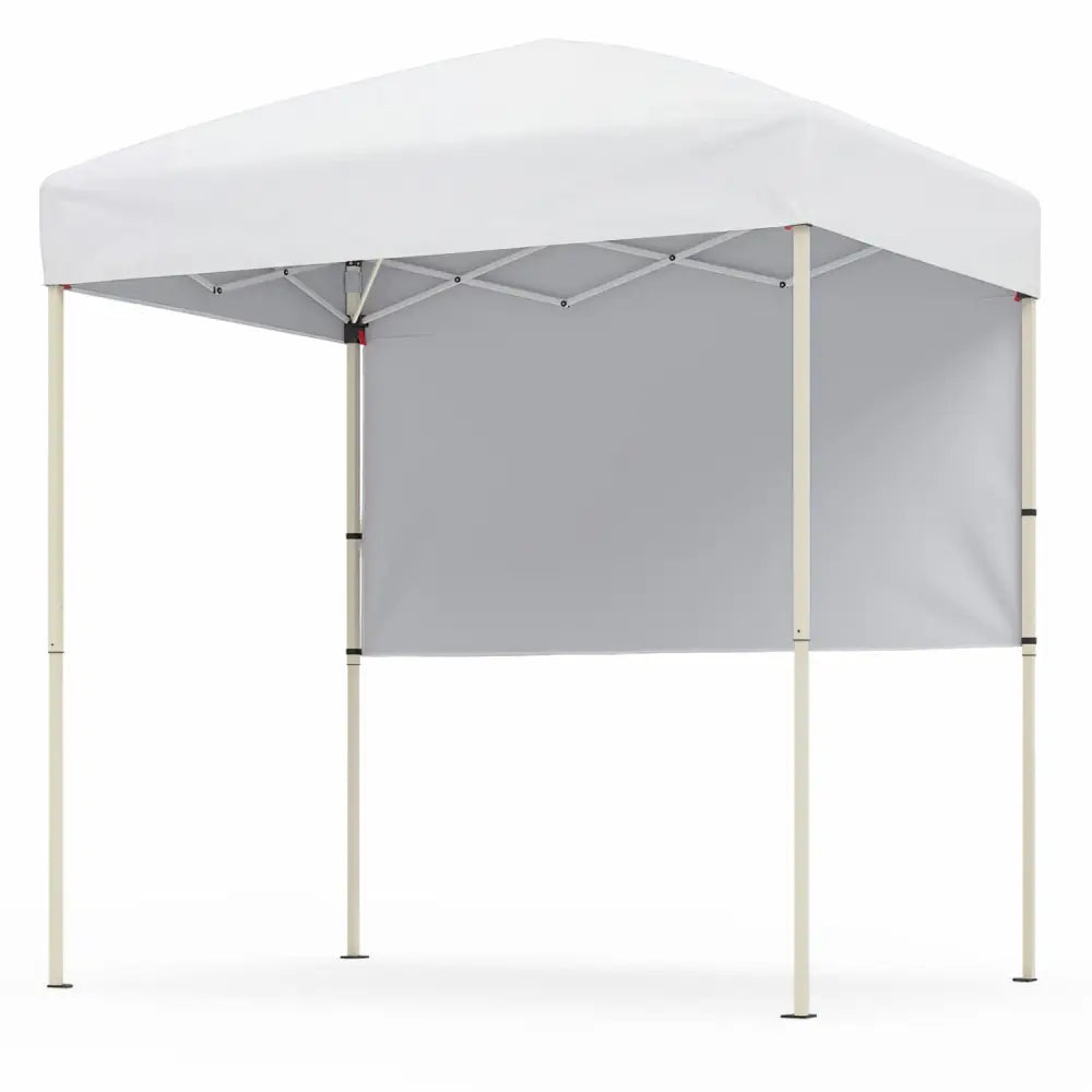 6 x 4 FT Pop-Up Canopy Tent with 1 Half Sidewall Easy Setup Folding Outdoor Sun Shelter-White - White - Canopies