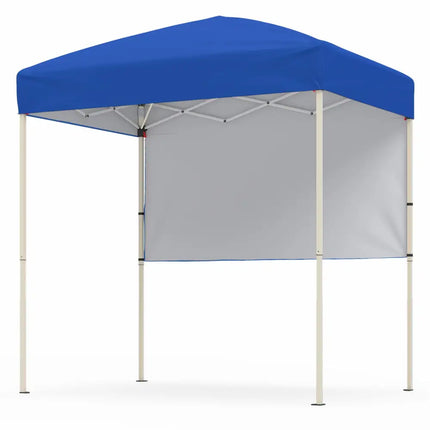 6 x 4 FT Pop-Up Canopy Tent with 1 Half Sidewall Easy Setup Folding Outdoor Sun Shelter-Blue - Blue - Canopies