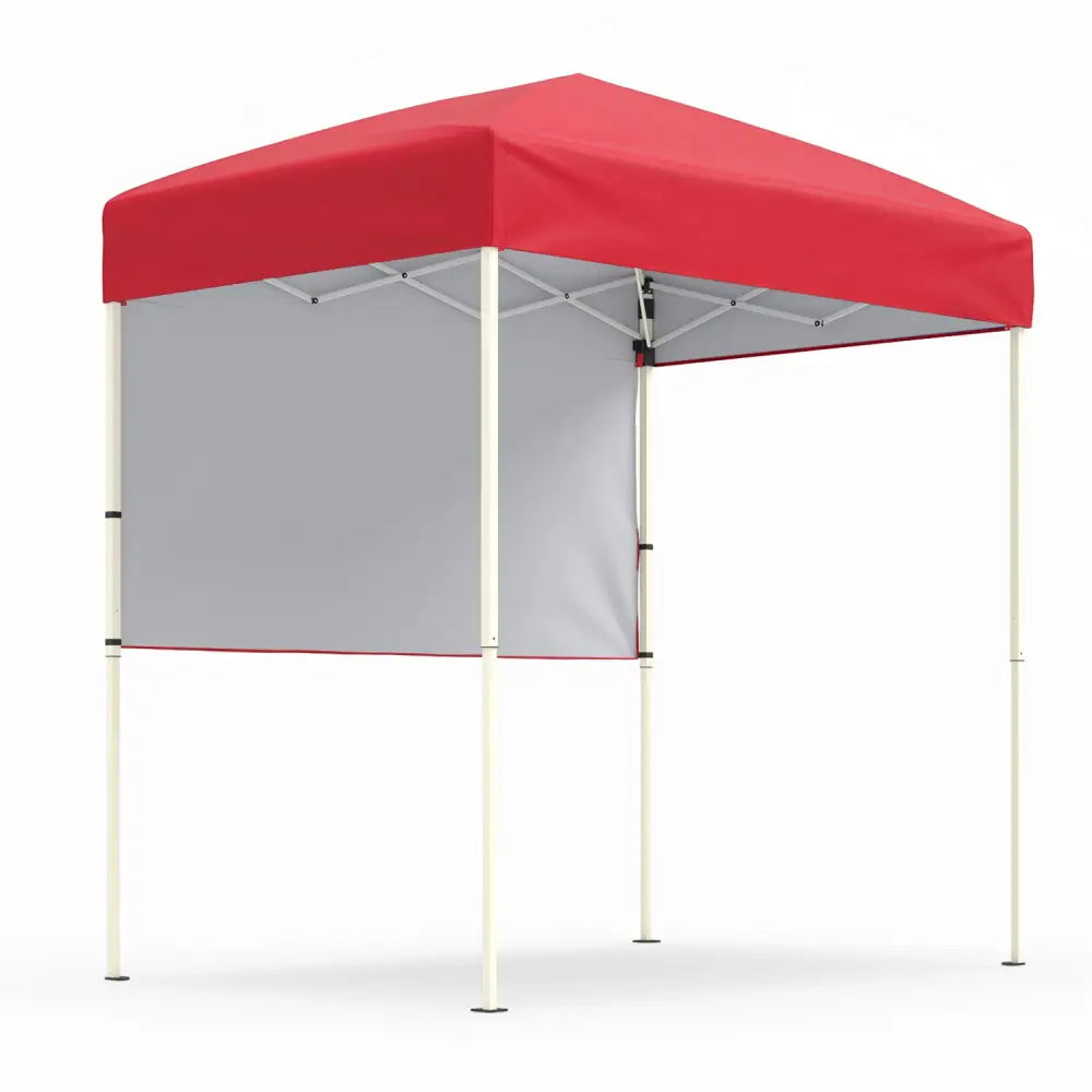 6 x 4 FT Pop-Up Canopy Tent with 1 Half Sidewall Easy Setup Folding Outdoor Sun Shelter-Red - Red - Canopies