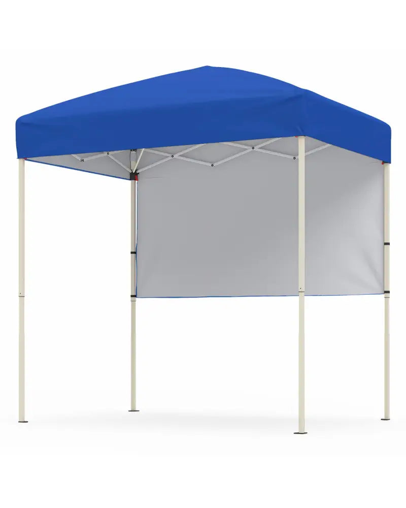 6 x 4 FT Pop-Up Canopy Tent with 1 Half Sidewall Easy Setup Folding Outdoor Sun Shelter-Blue - Blue - Canopies