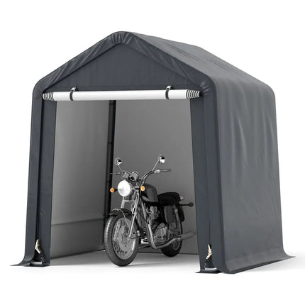 6 x 6.5/8 x 6.5 Feet Portable Motorcycle Outdoor Storage Shelter-6 Feet - Gray - Sheds & Outdoor Storage