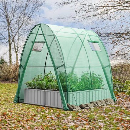 6 x 6 x 6.6 FT Outdoor Wall-in Tunnel Greenhouse-Green - Green - Greenhouses