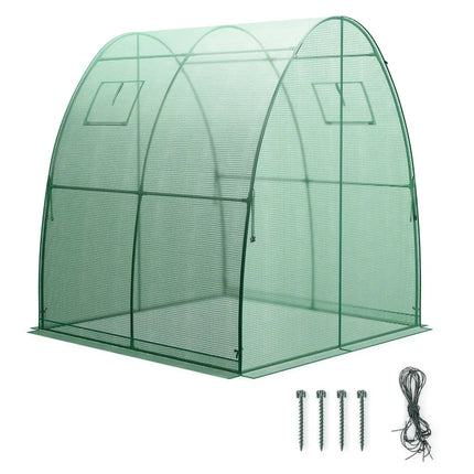 6 x 6 x 6.6 FT Outdoor Wall-in Tunnel Greenhouse-Green - Green - Greenhouses