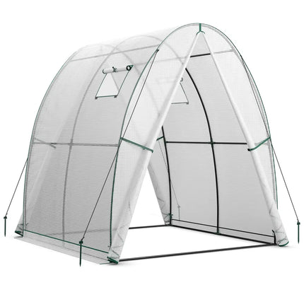 6 x 6 x 6.6 FT Outdoor Wall-in Tunnel Greenhouse-White - White - Greenhouses