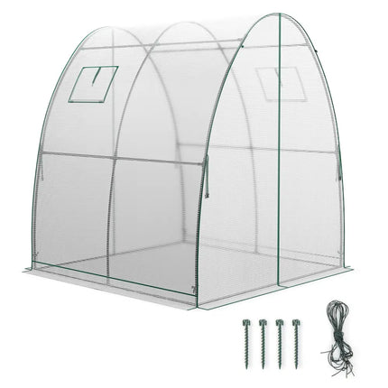 6 x 6 x 6.6 FT Outdoor Wall-in Tunnel Greenhouse-White - White - Greenhouses