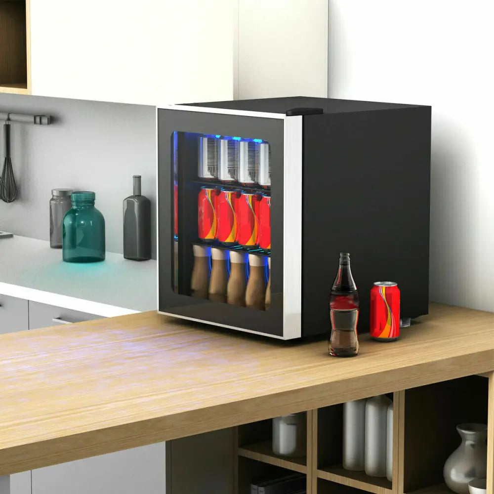 60 Can Beverage Mini Refrigerator with Glass Door - Wine & Beverage Coolers