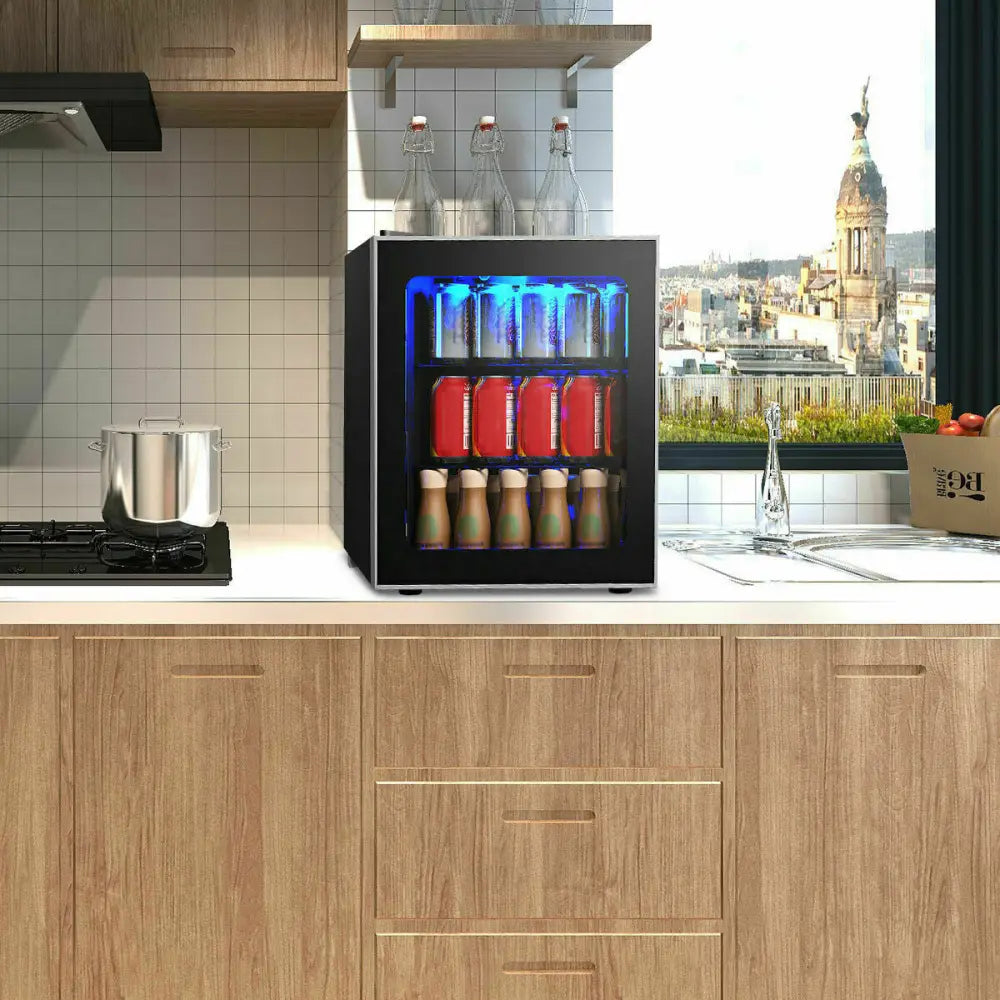 60 Can Beverage Mini Refrigerator with Glass Door - Wine & Beverage Coolers