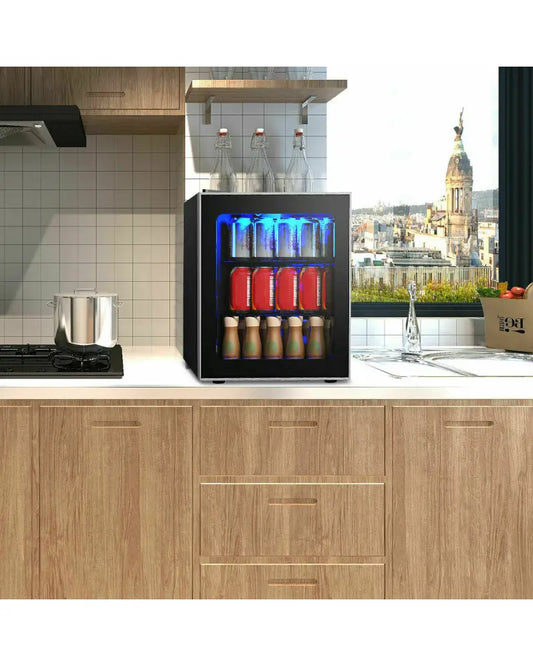 60 Can Beverage Mini Refrigerator with Glass Door - Wine & Beverage Coolers