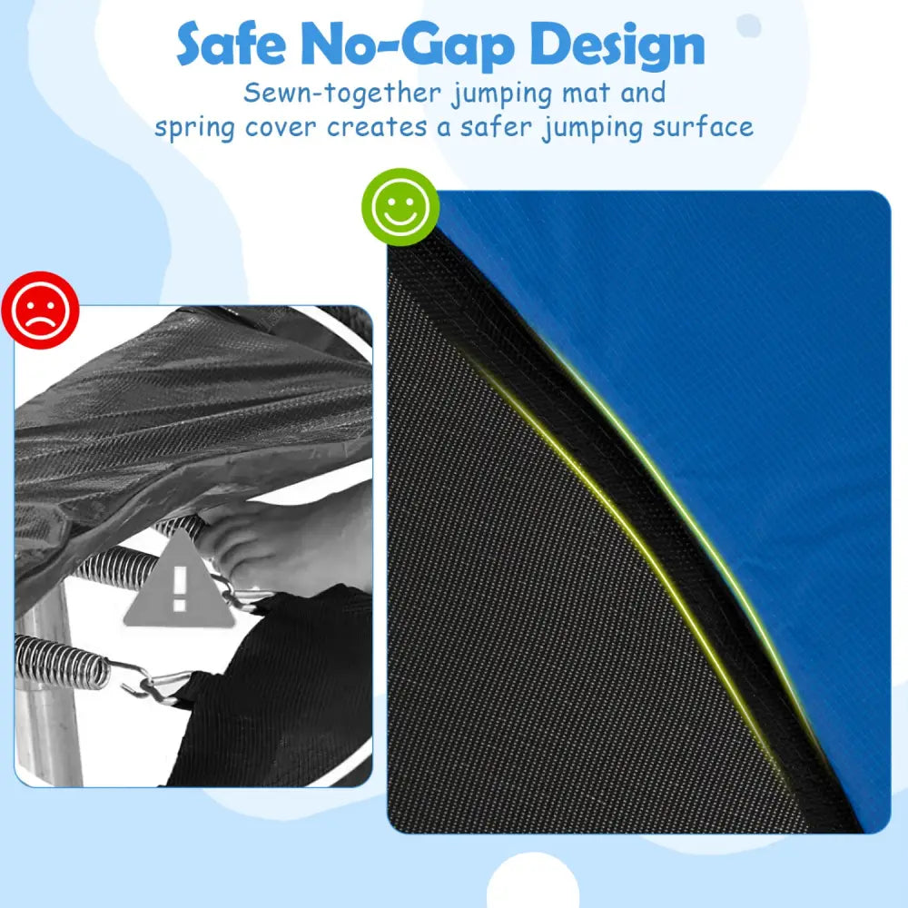 60 inch 6-in-1 Kids Toddler Trampoline with Gymnastics Bar-Navy - Navy - Trampolines