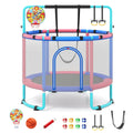 60 inch 6-in-1 Kids Toddler Trampoline with Gymnastics Bar-Navy - Navy - Trampolines