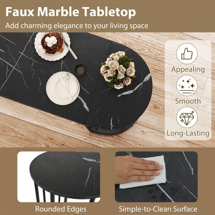 60 Inch Long Bar Table Narrow with Faux Marble Tabletop and Storage Shelves-Black - Black - Bar Tables