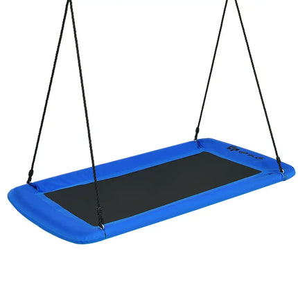 60 Inch Platform Tree Swing Outdoor with 2 Hanging Straps-Blue - Blue - Swing & Playsets