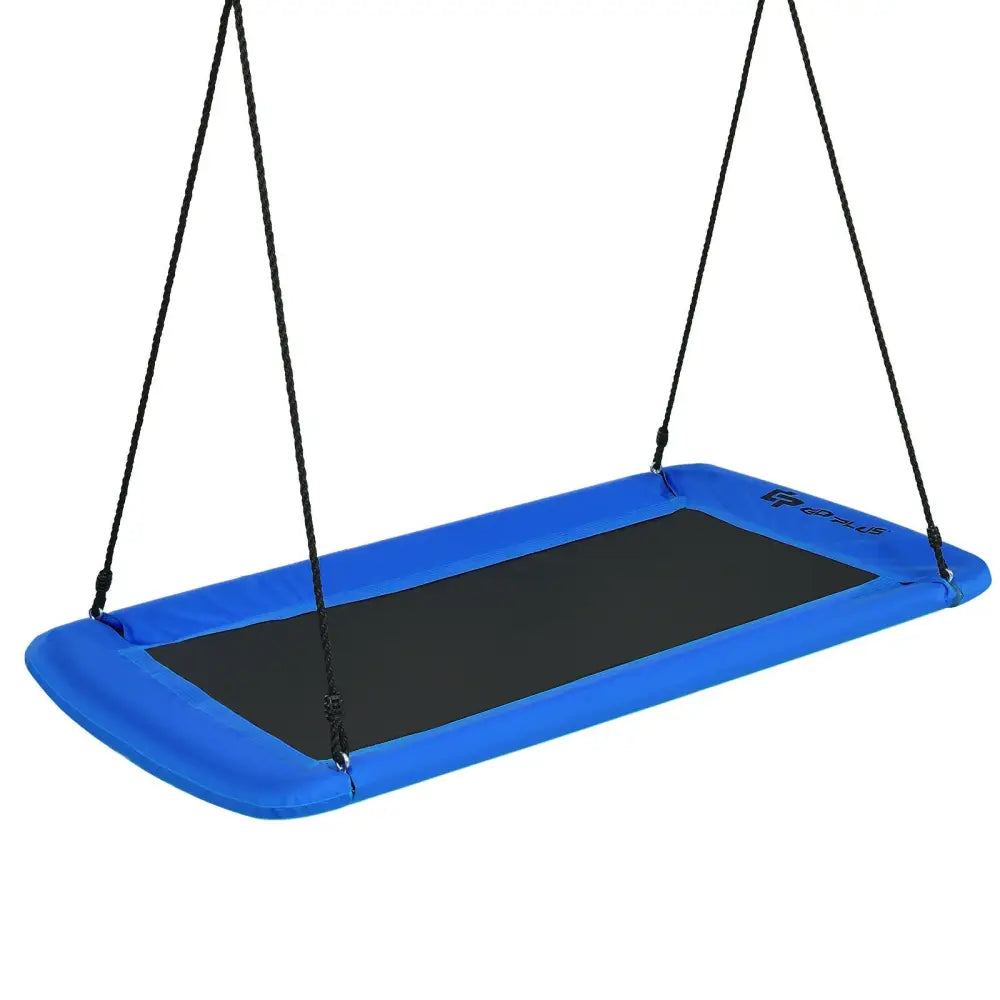 60 Inch Platform Tree Swing Outdoor with 2 Hanging Straps-Blue - Blue - Swing & Playsets