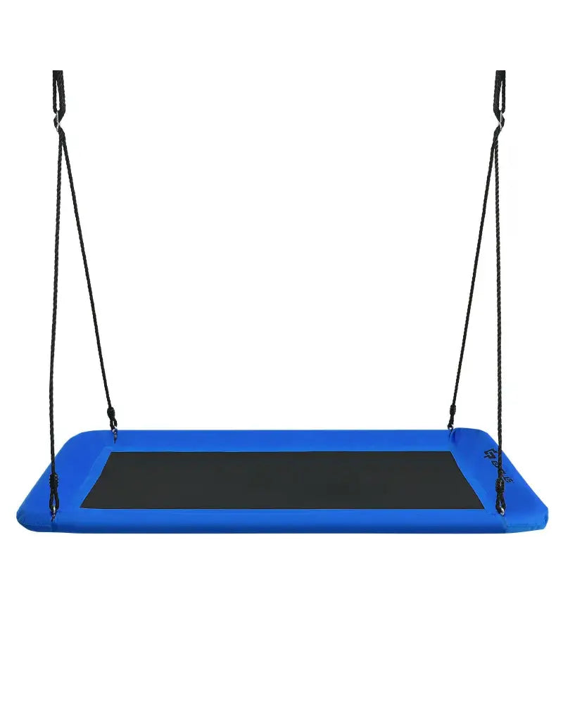 60 Inch Platform Tree Swing Outdoor with 2 Hanging Straps-Blue - Blue - Swing & Playsets