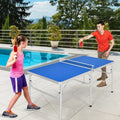 60 Inch Portable Tennis Ping Pong Folding Table with Accessories-Blue - Blue - Sport Equipments