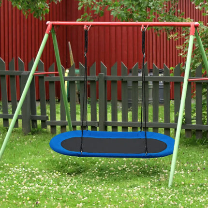 60 Inch Saucer Surf Outdoor Adjustable Swing Set-Blue + Black - Blue - Swing & Playsets