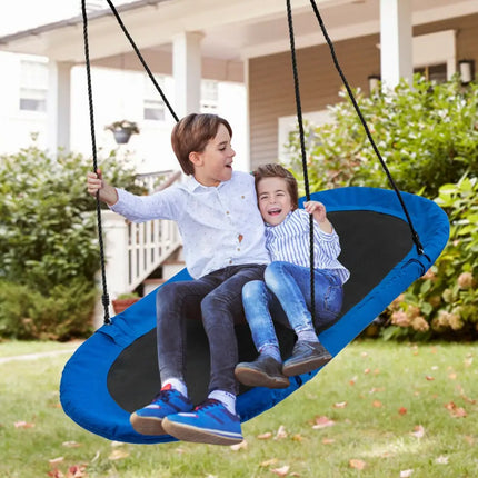 60 Inch Saucer Surf Outdoor Adjustable Swing Set-Blue + Black - Blue - Swing & Playsets