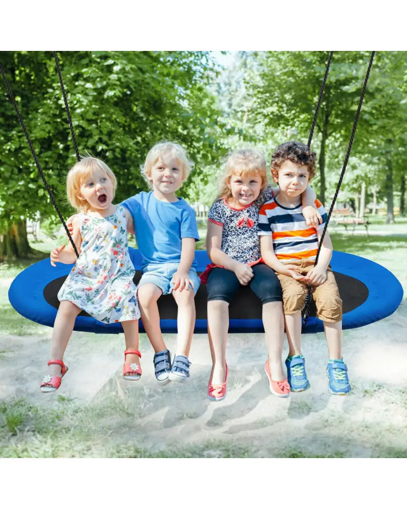 60 Inch Saucer Surf Outdoor Adjustable Swing Set-Blue + Black - Blue - Swing & Playsets