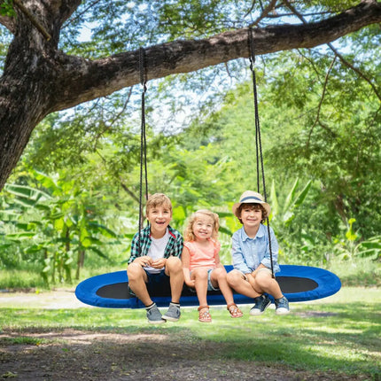 60 Inch Saucer Surf Outdoor Adjustable Swing Set-Blue + Black - Blue - Swing & Playsets