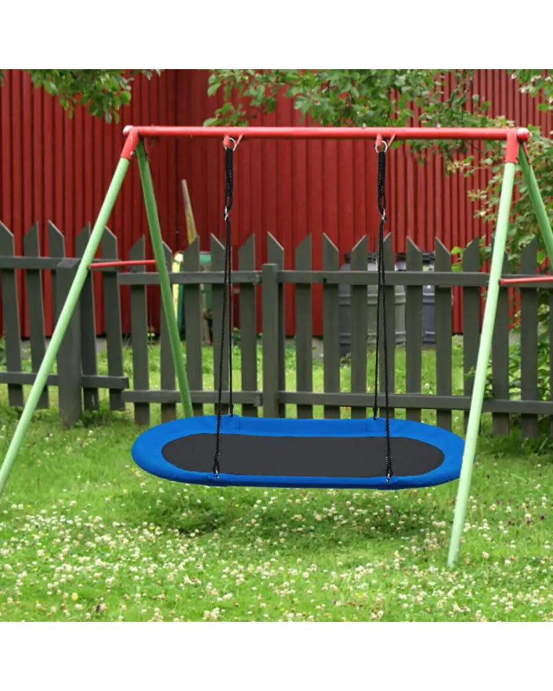 60 Inch Saucer Surf Outdoor Adjustable Swing Set-Blue + Black - Blue - Swing & Playsets