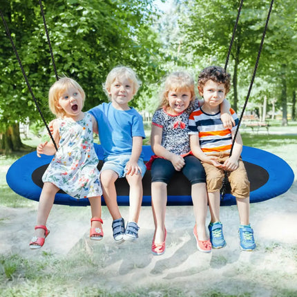 60 Inch Saucer Surf Outdoor Adjustable Swing Set-Blue + Black - Blue - Swing & Playsets