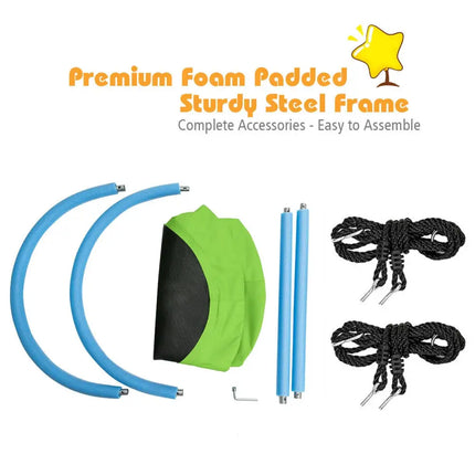 60 Inch Saucer Surf Outdoor Adjustable Swing Set-Green - Green - Swing & Playsets