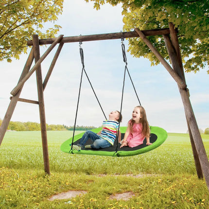 60 Inch Saucer Surf Outdoor Adjustable Swing Set-Green - Green - Swing & Playsets