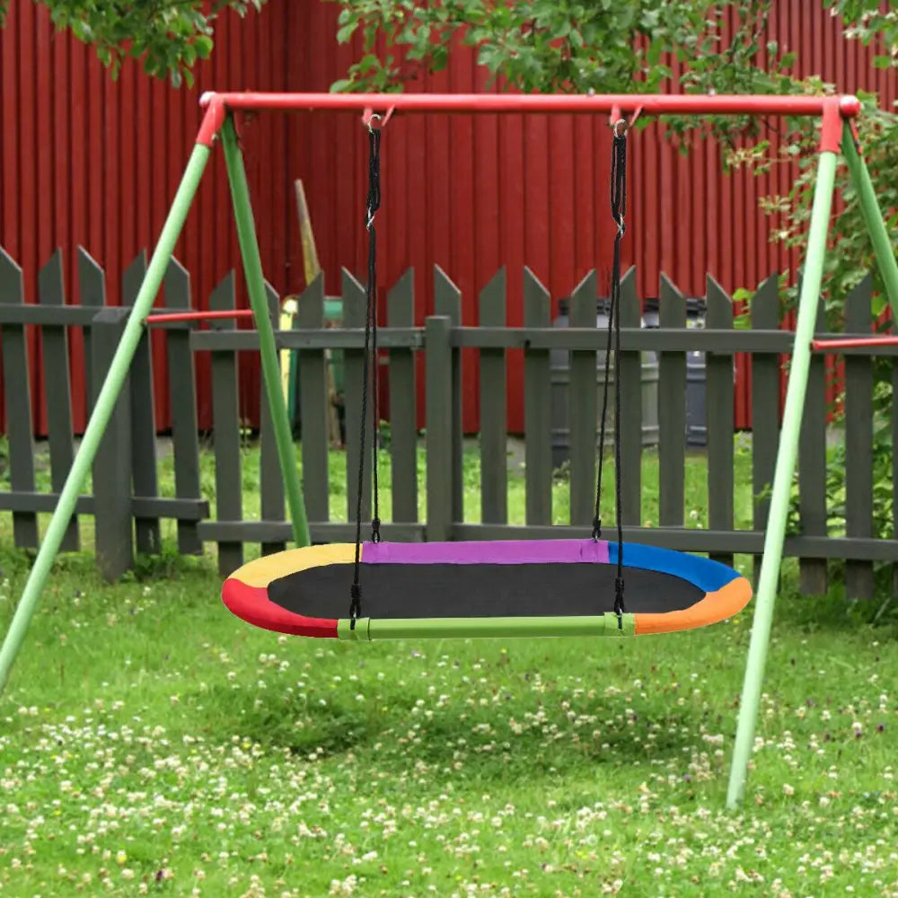 60 Inch Saucer Surf Outdoor Adjustable Swing Set-Multicolor - Multicolor - Swing & Playsets