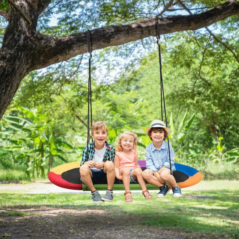 60 Inch Saucer Surf Outdoor Adjustable Swing Set-Multicolor - Multicolor - Swing & Playsets