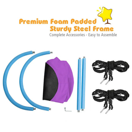 60 Inch Saucer Surf Outdoor Adjustable Swing Set-Purple - Purple - Swing & Playsets