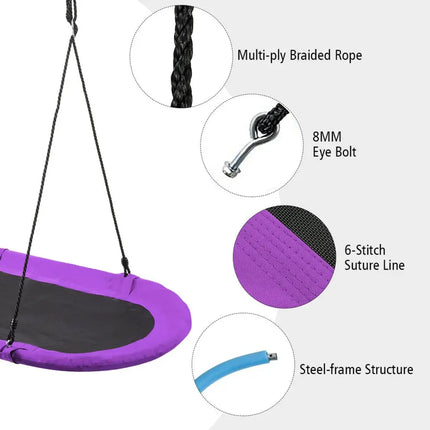 60 Inch Saucer Surf Outdoor Adjustable Swing Set-Purple - Purple - Swing & Playsets