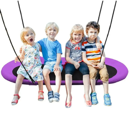 60 Inch Saucer Surf Outdoor Adjustable Swing Set-Purple - Purple - Swing & Playsets