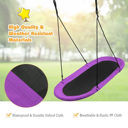 60 Inch Saucer Surf Outdoor Adjustable Swing Set-Purple - Purple - Swing & Playsets
